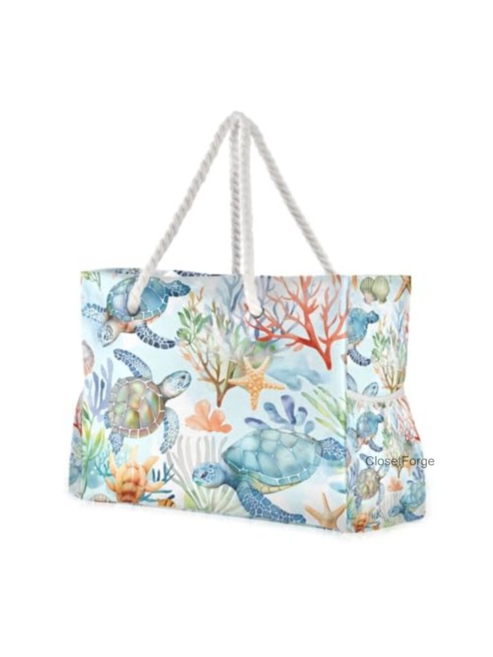 Large Rip-Stop Canvas Beach Tote Water Resistant Shoulder Bag Swim Gym Travel